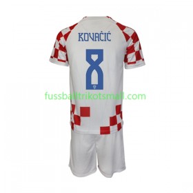 Fußballtrikots Kroatien Kovacic 8 Kinder FIFA WM 2022 Kurzarm Heimtrikotsatz kaufen